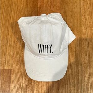 White Embroidered Rae Dunn 'Wifey' Cap